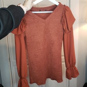 Ruffle orange top